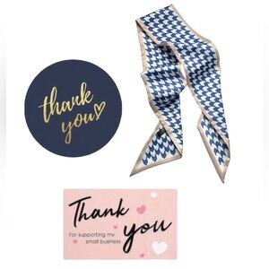 44pc Bundle - 10 Handbag Twilly/Scarf, 10 Cards & 24 Thank You Stickers 🆕